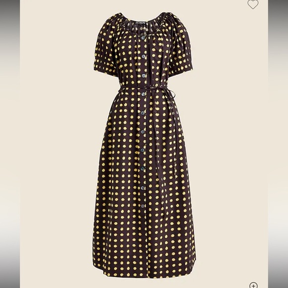 J. Crew Dresses & Skirts - J-Crew Button-up midi dress in dot cotton poplin size M NWT